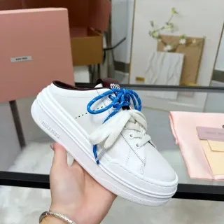 Miu Miu Wander 白蓝平台鞋底 双色鞋带 生活式运动鞋