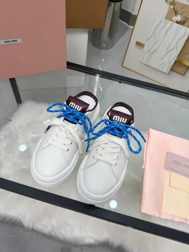 Miu Miu Wander 白蓝平台鞋底 双色鞋带 生活式运动鞋 5