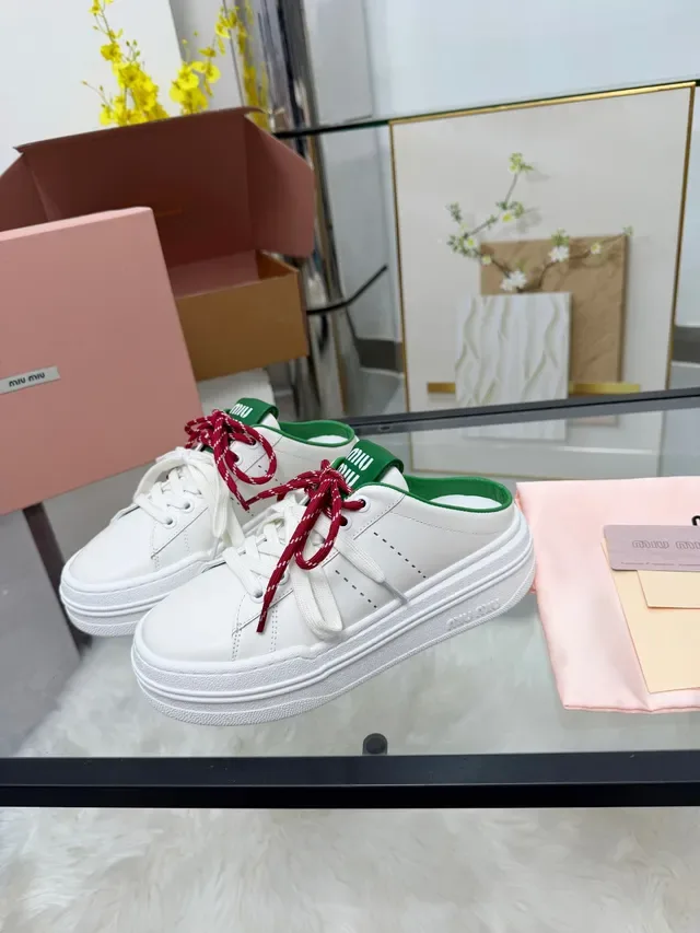 Miu Miu Wander 白绿红 双鞋带 生活方式 运动鞋 4