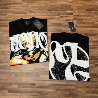 Mixed Emotion Edition Black White Graphic Print Oversized Typography T-Shirt