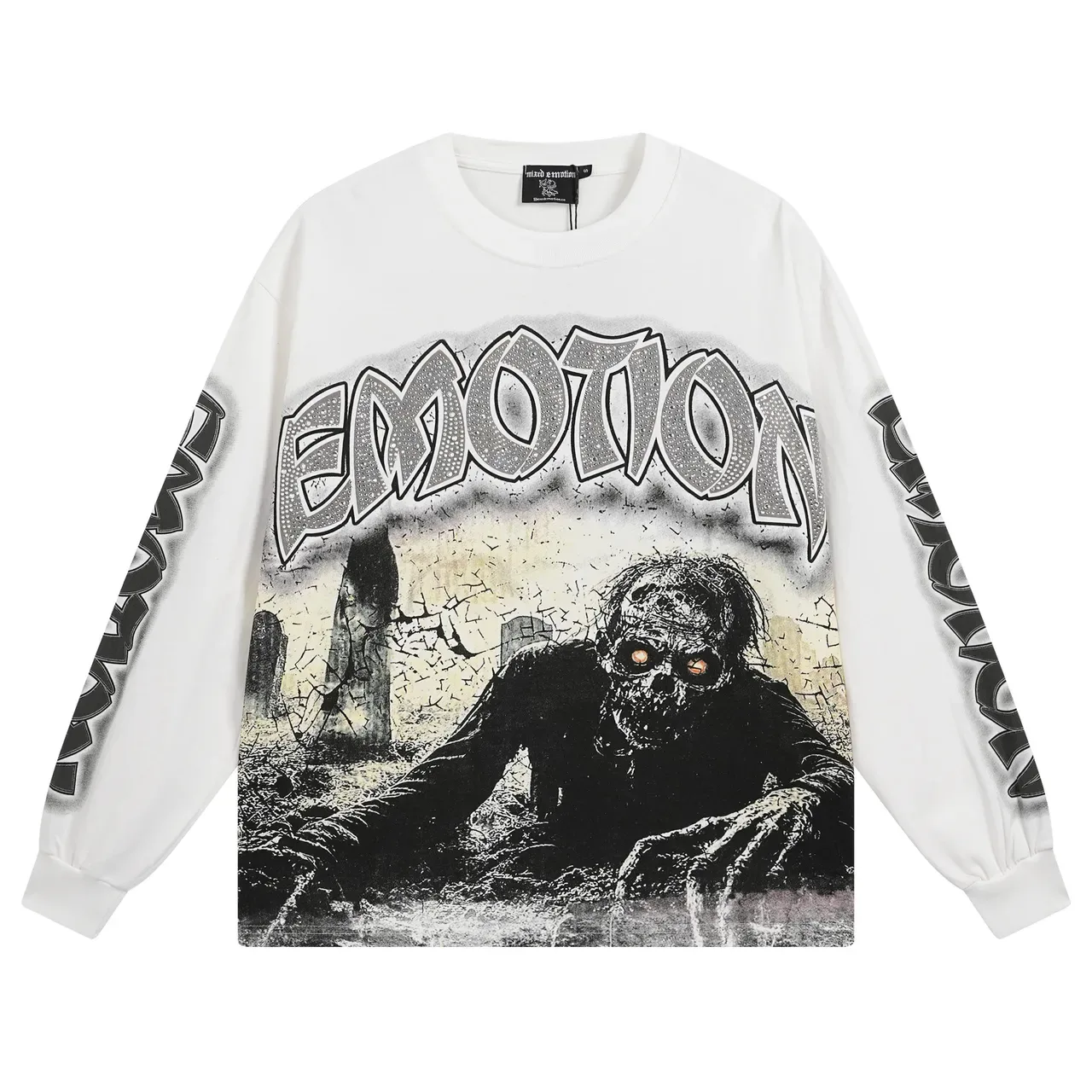 Mixed Emotion Emotion Mixed Motion Graphic Print Oversized Long-Sleeve T-Shirt 2