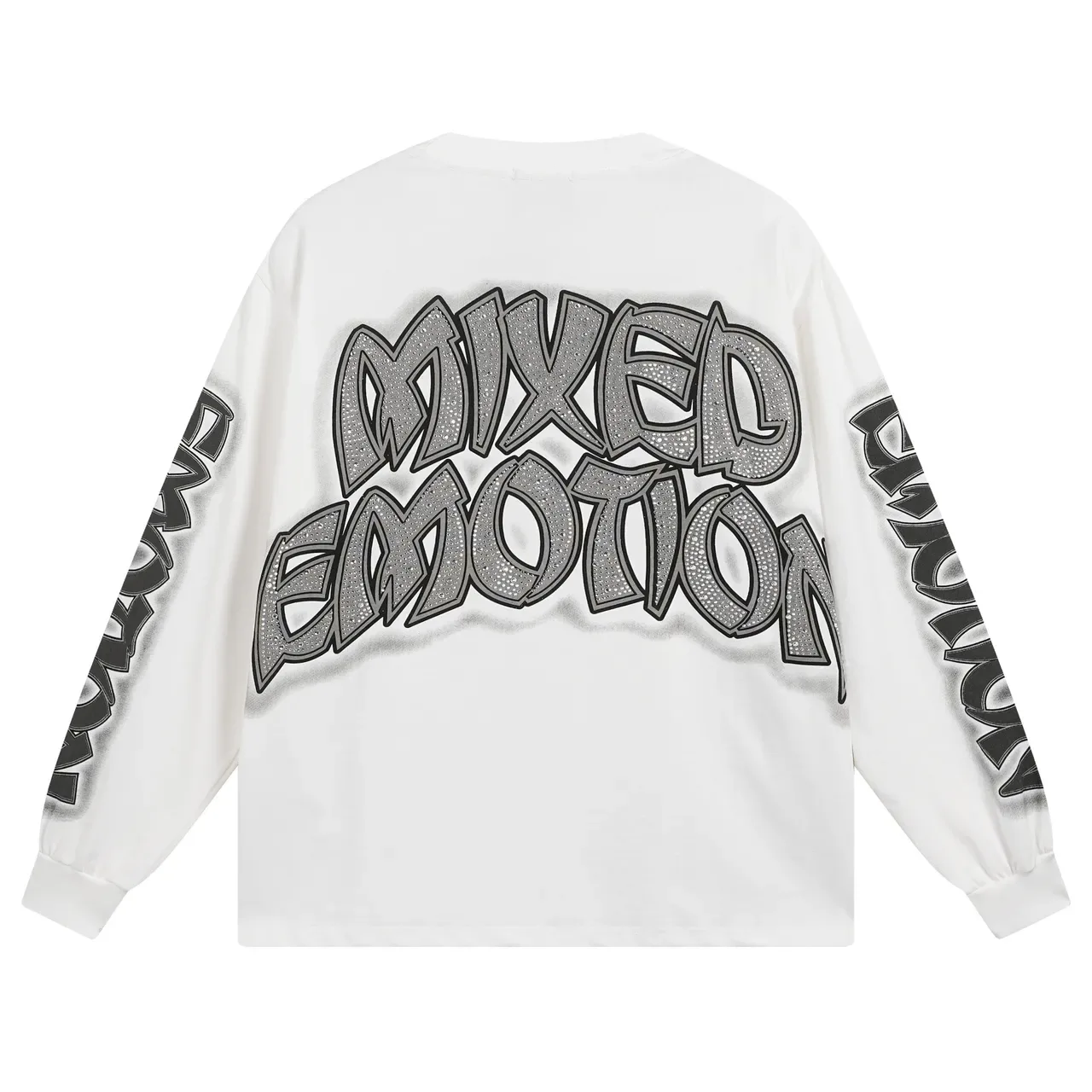 Mixed Emotion Emotion Mixed Motion Graphic Print Oversized Long-Sleeve T-Shirt 3