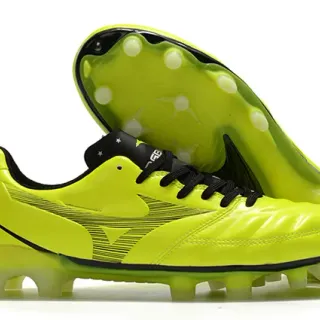 Mizuno Morelia Yellow Black Low-Cut Synthetic Leather Upper Firm-Ground Soccer Shoes