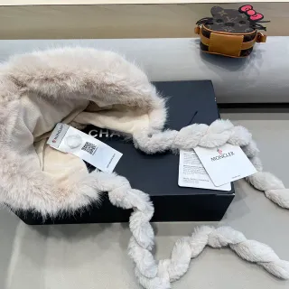 Moncler Fluffy Faux Fur Trim Beanie