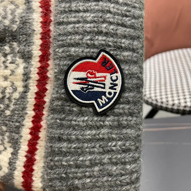 Moncler Tricoté côtelé Gris Heather Beanie 11