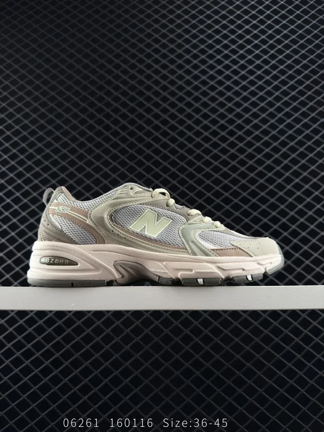New Balance 530 বেইজ এবং হালকা সবুজ মোটা সোলের স্নিকার 4