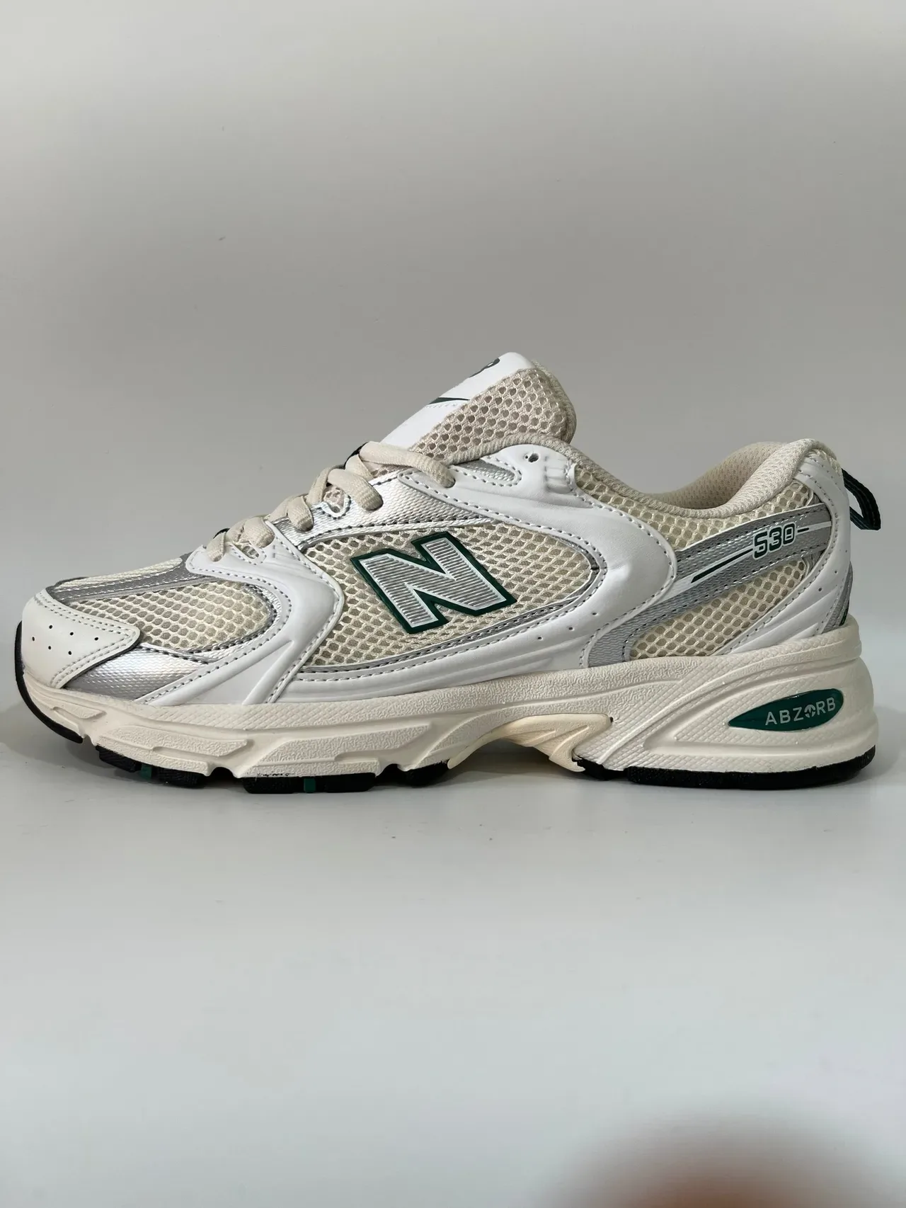 New Balance 530 White Beige Green Lifestyle Sneakers 2