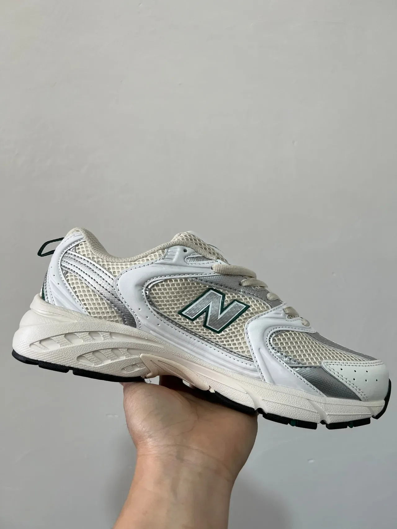New Balance 530 White Beige Green Lifestyle Sneakers 7