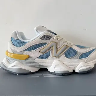 New Balance 9060 灰色蓝色黄色厚底运动鞋