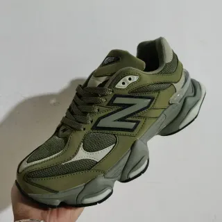 New Balance 9060 Olive Green tênis com sola grossa