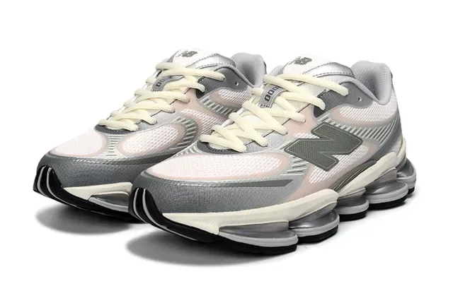 New Balance 9060 Pastel Pink Gray Lifestyle Sneakers 3