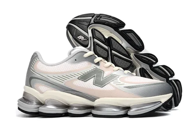 New Balance 9060 Pastel Pink Gray Lifestyle Sneakers 4