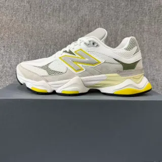 New Balance 9060 Blanc, Jaune, Vert Olive, sneakers épaisses