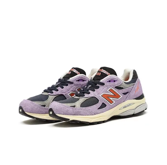New Balance 990 Tênis lifestyle de camurça e malha lavanda 4