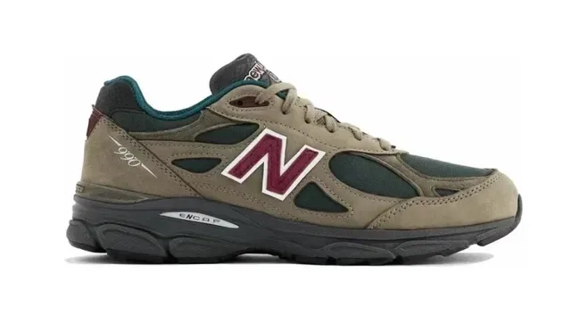 New Balance 993 Olive Green and Maroon Lifestyle Sneakers 6