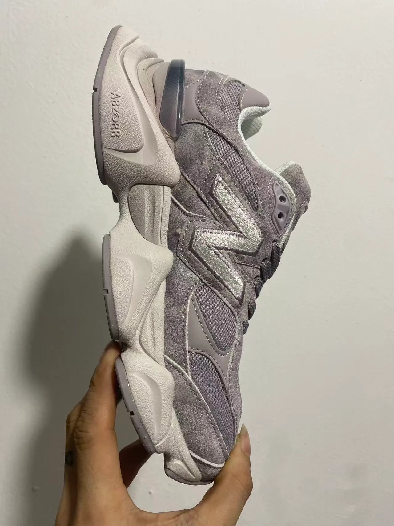 New Balance Gris Vert Sémelle Intermédiaire En Daim Et Maille Supérieure Chunky Sneakers 3