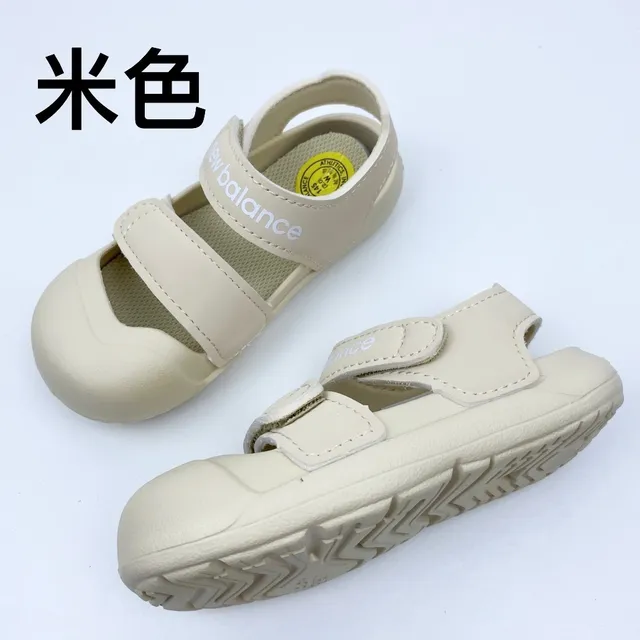 New Balance صندل كاجوال أرجواني أبيض مع حزامين فيلكرو إغلاق غطاء إبهام مدور 5