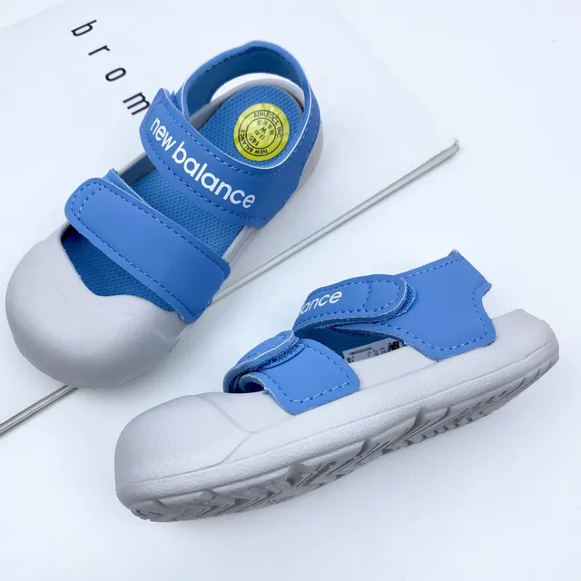 New Balance صندل كاجوال أرجواني أبيض مع حزامين فيلكرو إغلاق غطاء إبهام مدور 16