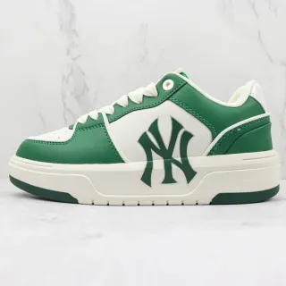 New Era Green White Platform Sole Leather-Paneled Upper Lifestyle Sneakers