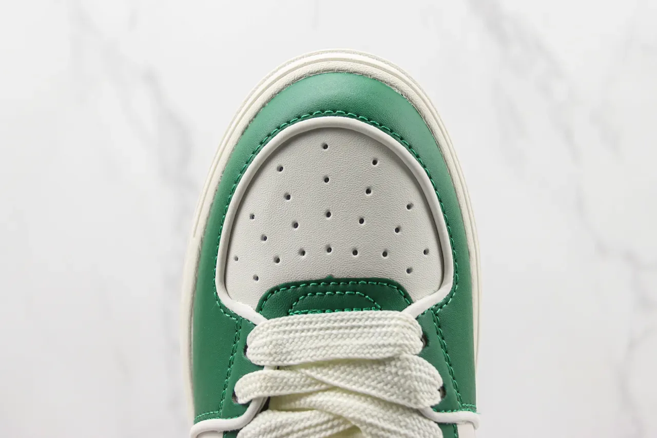 New Era Verde Blanco Suela Plataforma Cuero con Paneles Zapatillas Lifestyle 6