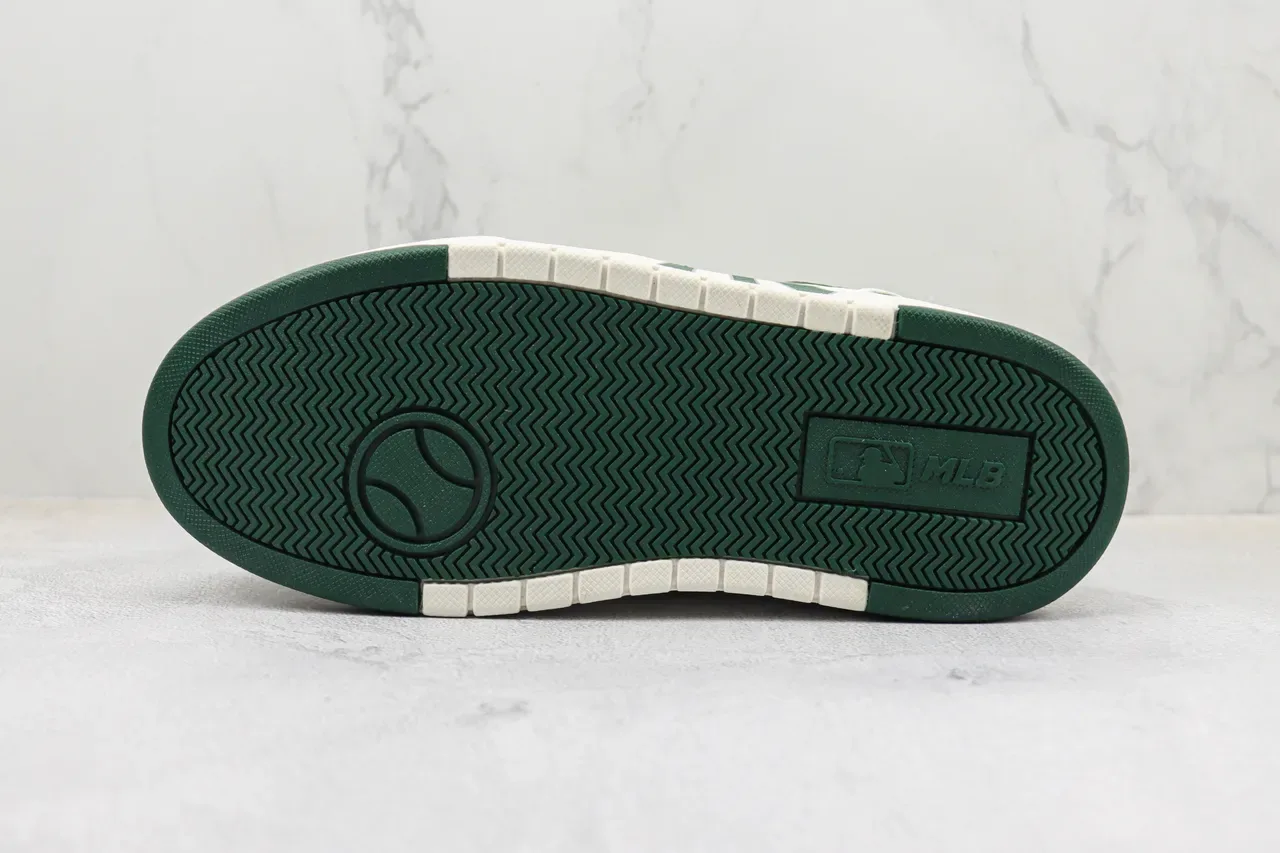 New Era Verde Blanco Suela Plataforma Cuero con Paneles Zapatillas Lifestyle 8
