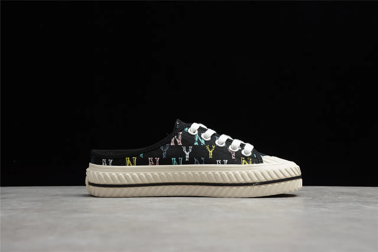 New Era NY Logo Print Mule Canvas Zapatos con Cordones 5