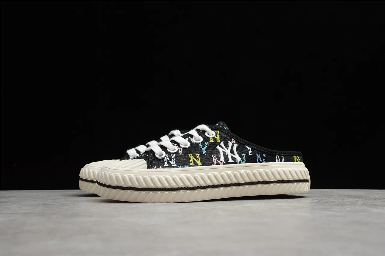 New Era NY Logo Print Mule Canvas Zapatos con Cordones 6