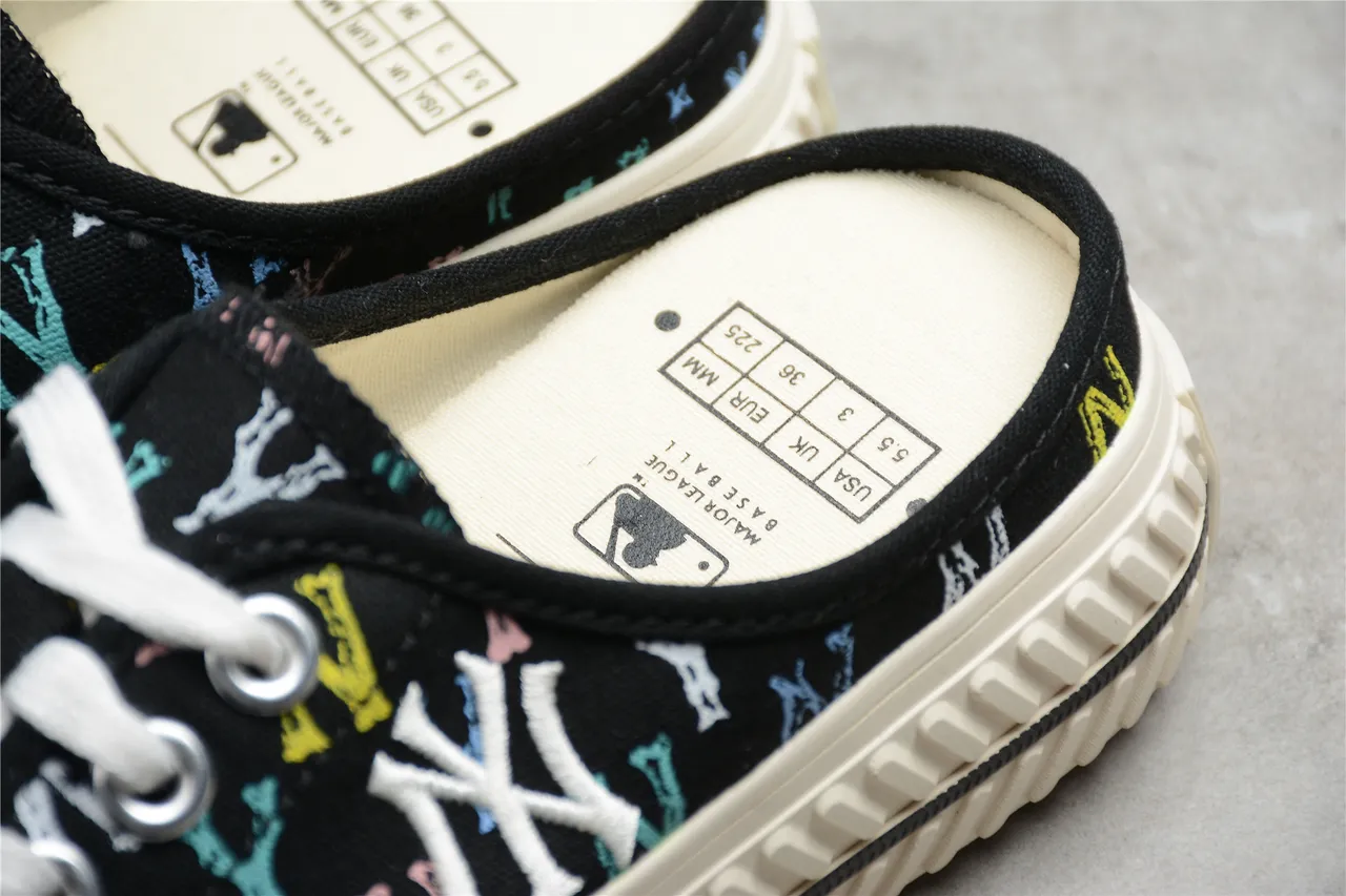 New Era NY Logo Print Mule Canvas Zapatos con Cordones 11
