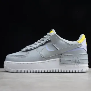 Nike Air Force 1 Shadow رمادي فاتح وأصفر أسلوب حياة سنيكرز