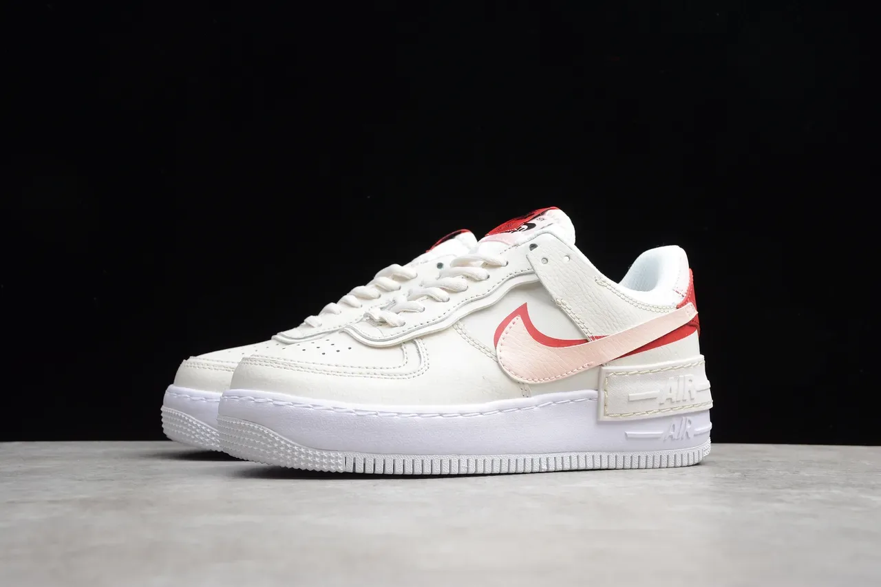 Nike Air Force 1 Shadow White Red Pink Lifestyle Sneakers 6