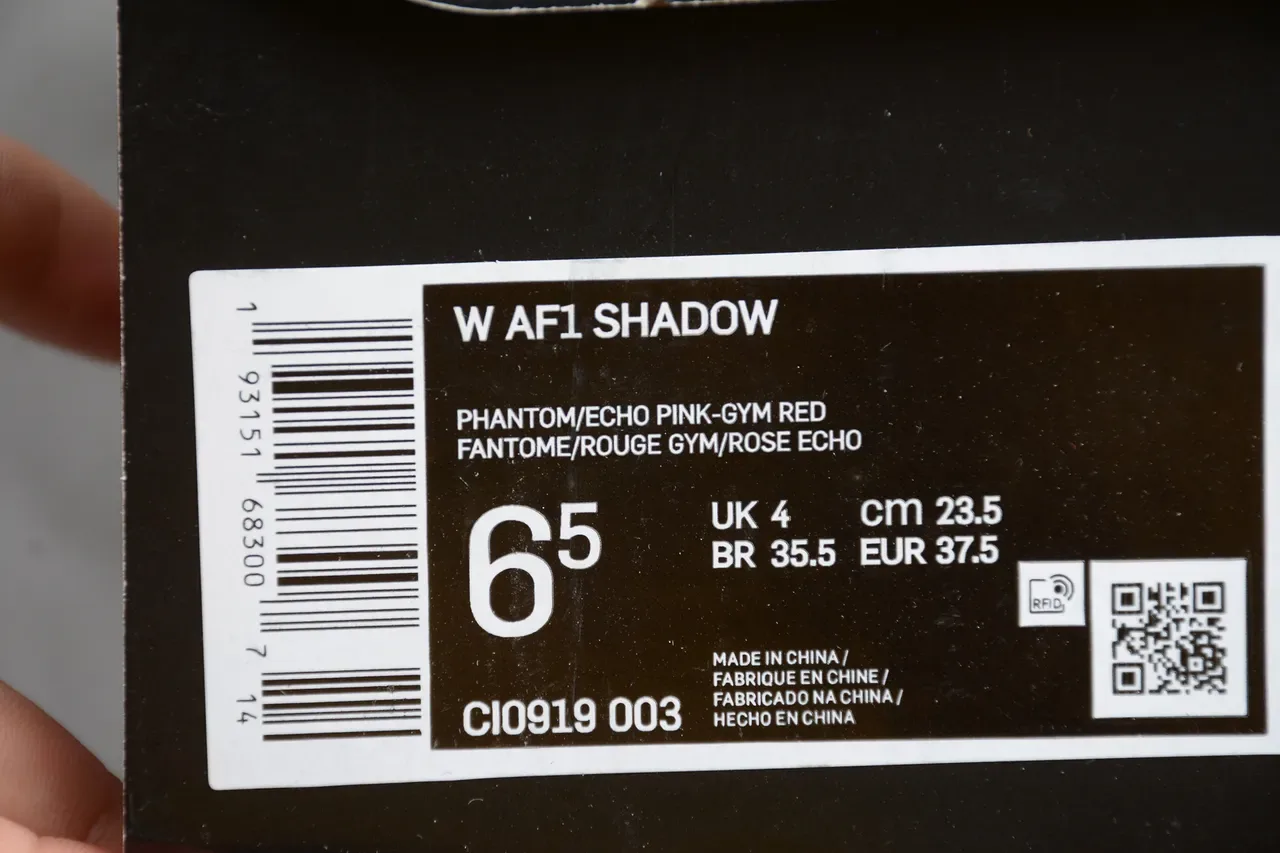 Nike Air Force 1 Shadow White Red Pink Lifestyle Sneakers 7