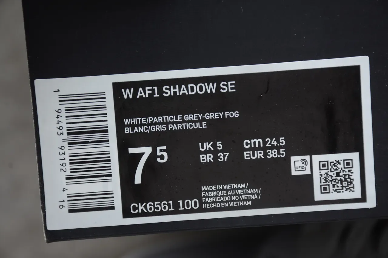 Nike Air Force 1 Shadow White Translucent Heel Lifestyle Sneakers 2