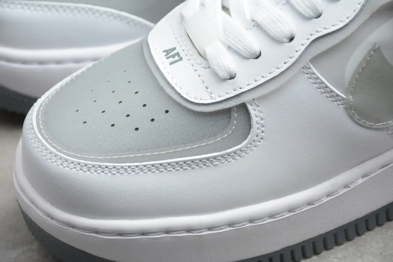 Nike Air Force 1 Shadow White Translucent Heel Lifestyle Sneakers 10