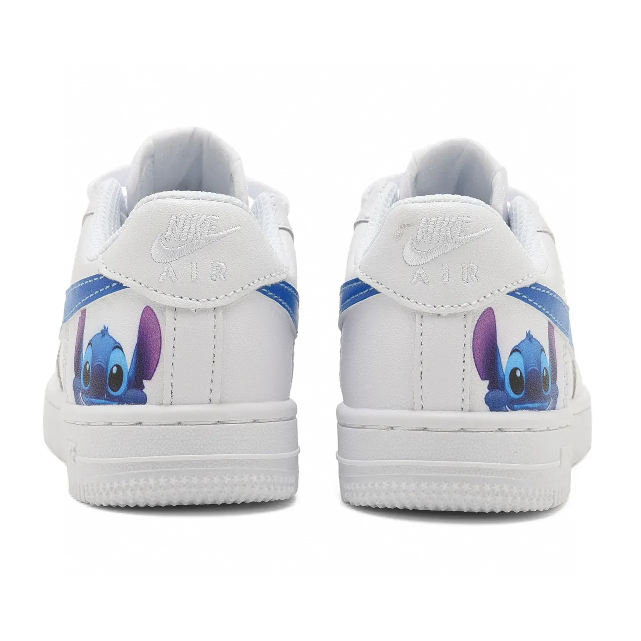 Nike Air Force 1 White Blue Low-Top Perforated Toe Lifestyle Sneakers 6