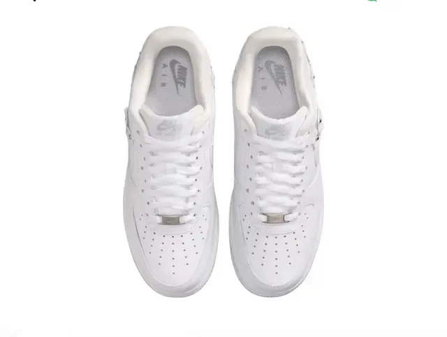 Nike Air Force 1 White Floral Appliqué Lifestyle Sneakers 2
