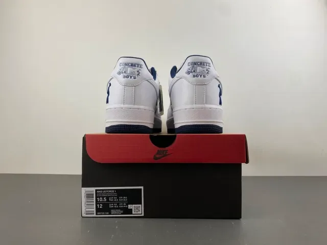 Nike Air Force 1 White Navy Lifestyle Sneakers 16