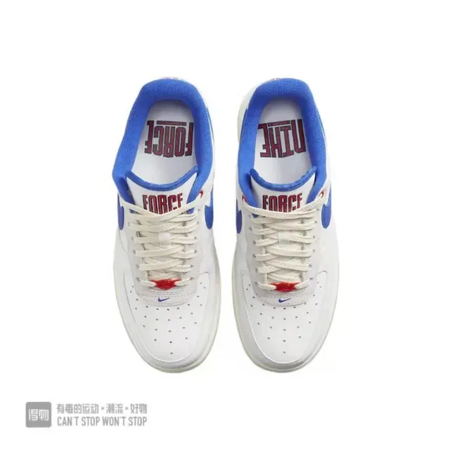 Nike Air Force 1 Blanc Bleu Royal Rouge Sneakers Lifestyle 5