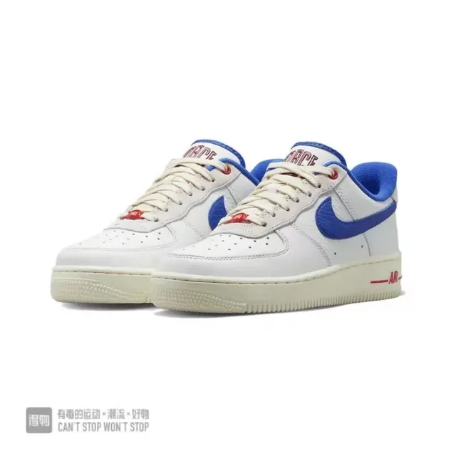 Nike Air Force 1 Blanc Bleu Royal Rouge Sneakers Lifestyle 6