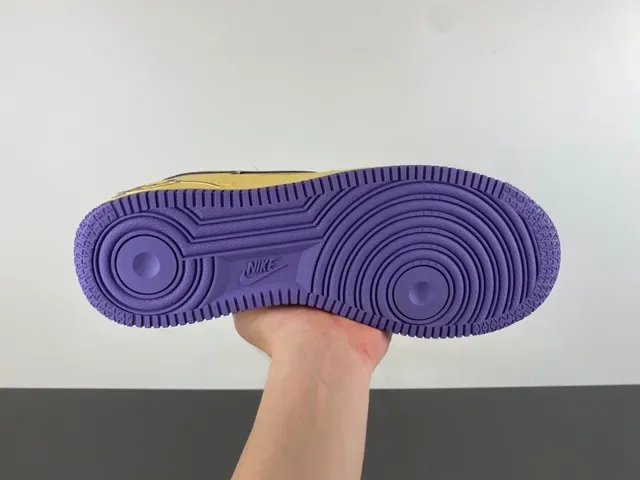 Nike Air Force 1 Amarelo Roxo Pele de serpente Cadarço Lifestyle Sneaker 9