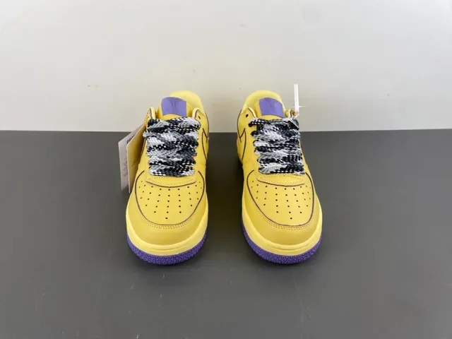 Nike Air Force 1 Amarelo Roxo Pele de serpente Cadarço Lifestyle Sneaker 11