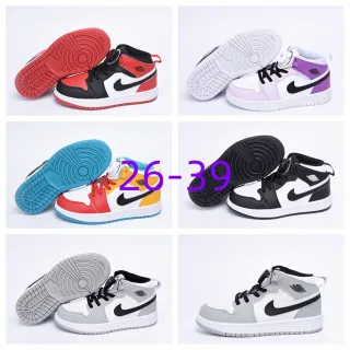 Nike Air Jordan 1 High বাস্কেটবল জুতা শিশু লাল কালো সাদা