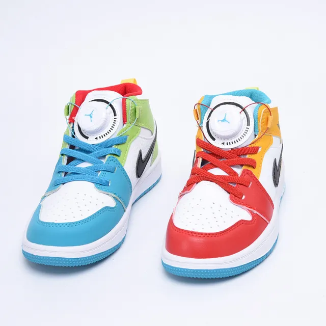 Nike Air Jordan 1 High Tênis de Basquete Infantil Vermelho Preto Branco 22