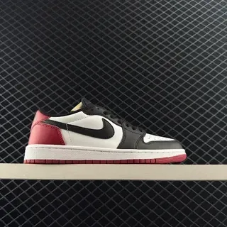 Nike Air Jordan 1 Low أحذية رياضية أبيض أسود أحمر لايف ستايل