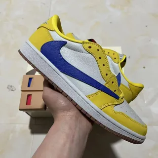 Nike Air Jordan 1 Low أصفر أبيض أزرق حذاء أسلوب حياة