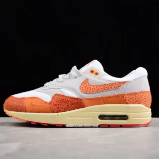 Nike Air Max 1 برتقالي مثقوب رمادي أبيض حذاء أسلوب حياة رياضي