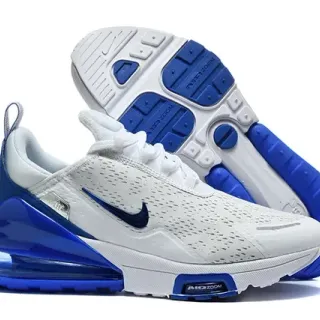 Nike Air Max 270 أبيض وأزرق ملكي حذاء رياضي أسلوب حياة