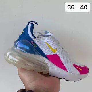 Nike Air Max 270 أبيض وردي أزرق أصفر حذاء أسلوب حياة