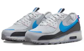 Nike Air Max 90 Gray Blue Pink Lifestyle Sneakers 4