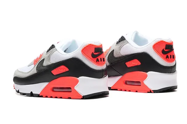 Nike Air Max 90 Blanc Gris Noir Hyper Crimson Chaussures Lifestyle 4
