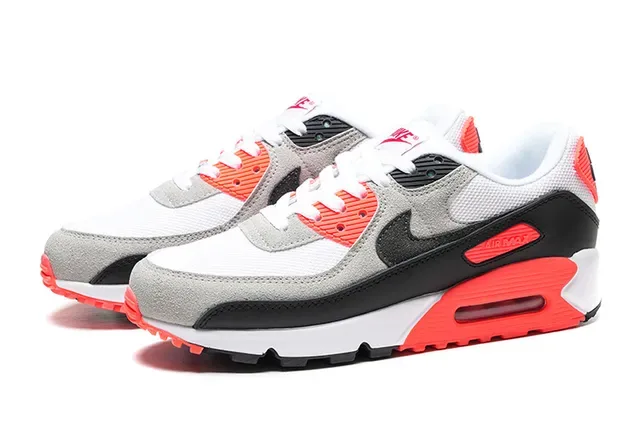 Nike Air Max 90 Blanc Gris Noir Hyper Crimson Chaussures Lifestyle 5